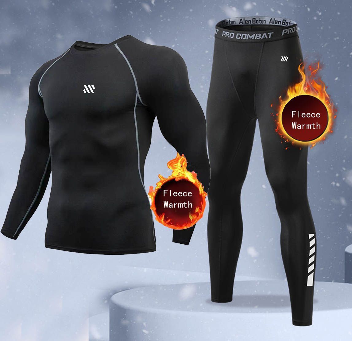 Thermal Long John - Nowy 2-częściowy zimowy ciepły zestaw męskiej