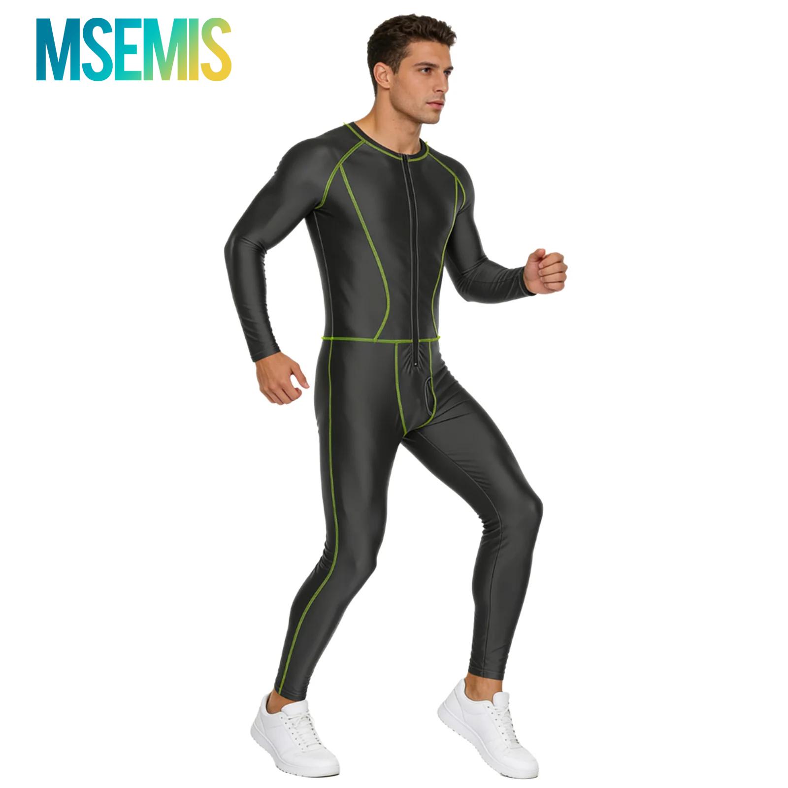 Compression Long Pant - Męskie stroje kąpielowe, błyszczący, dopasowany kombinezon