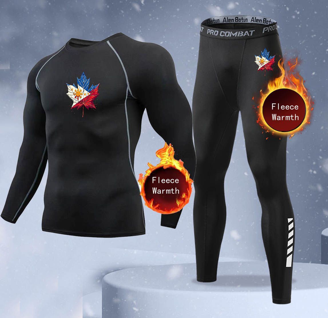 Thermal Long John - Nowy 2-częściowy zimowy ciepły zestaw męskiej