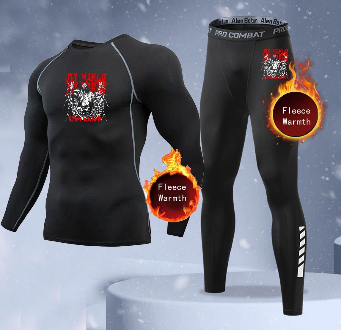 Thermal Long John - Nowy 2-częściowy zimowy ciepły zestaw męskiej