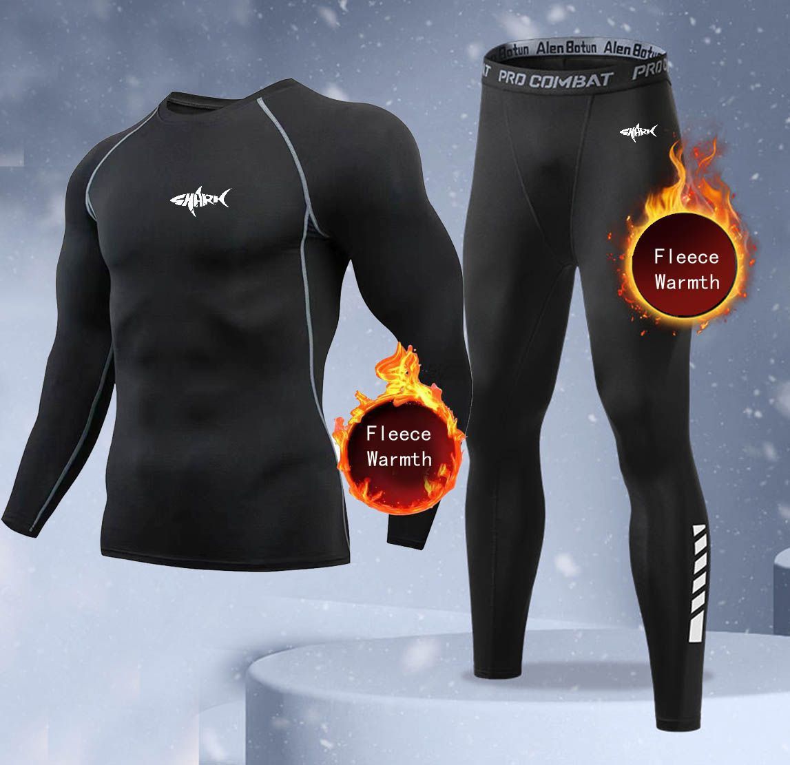 Thermal Long John - Nowy 2-częściowy zimowy ciepły zestaw męskiej